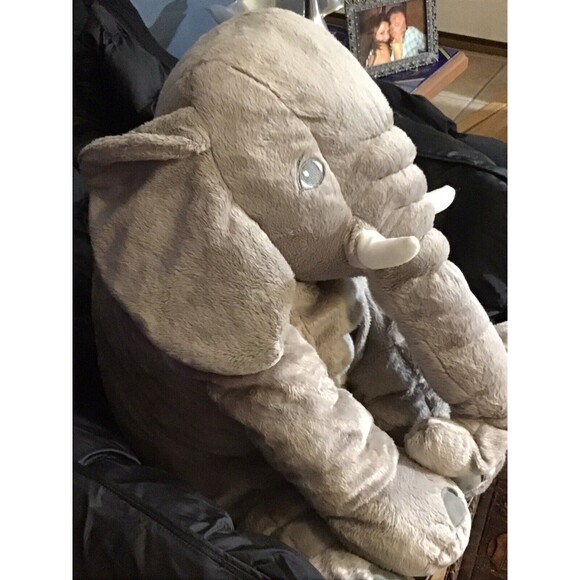 IKEA Large Plush Elephant ~19"x19" DISCONTINUED Grey Soft Toy - Picture 8 of 10